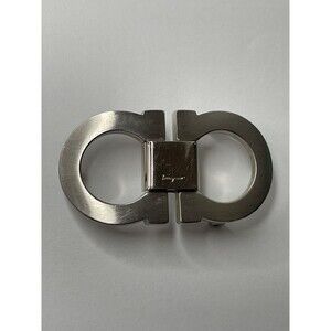 Salvatore Ferragamo Men's Belt Buckle Silver Tone Vintage